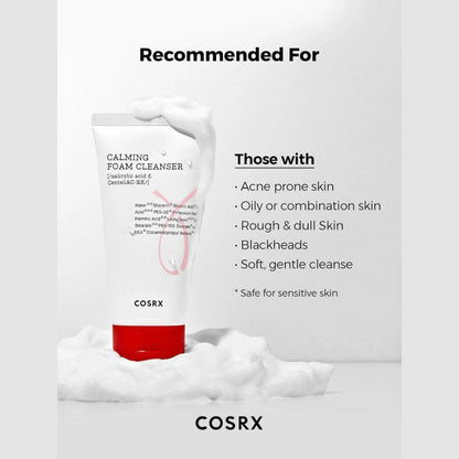 Best for Acne-Prone, Redness-Prone, and Oily Skin - COSRX AC Collection Calming Foam Cleanser