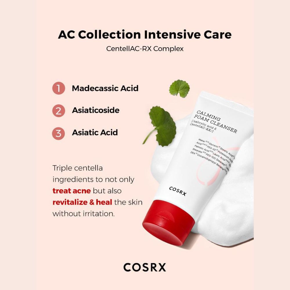 COSRX AC Collection Foam Cleanser - Intensive Deep Cleansing for Acne-Prone and Oily Skin