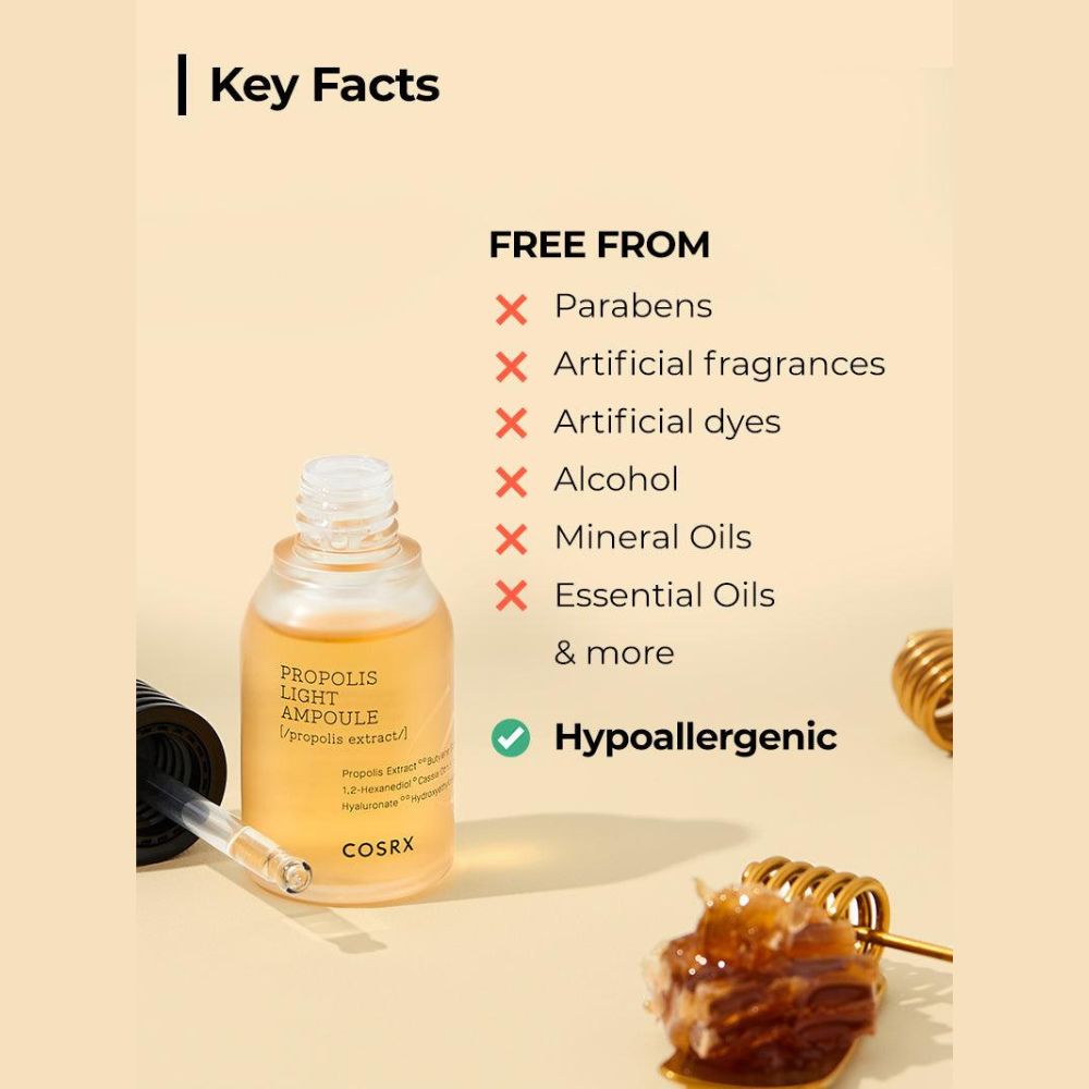 Skin-Friendly COSRX Propolis Light Ampoule - No Parabens, No Alcohol, No Artificial Fragrances