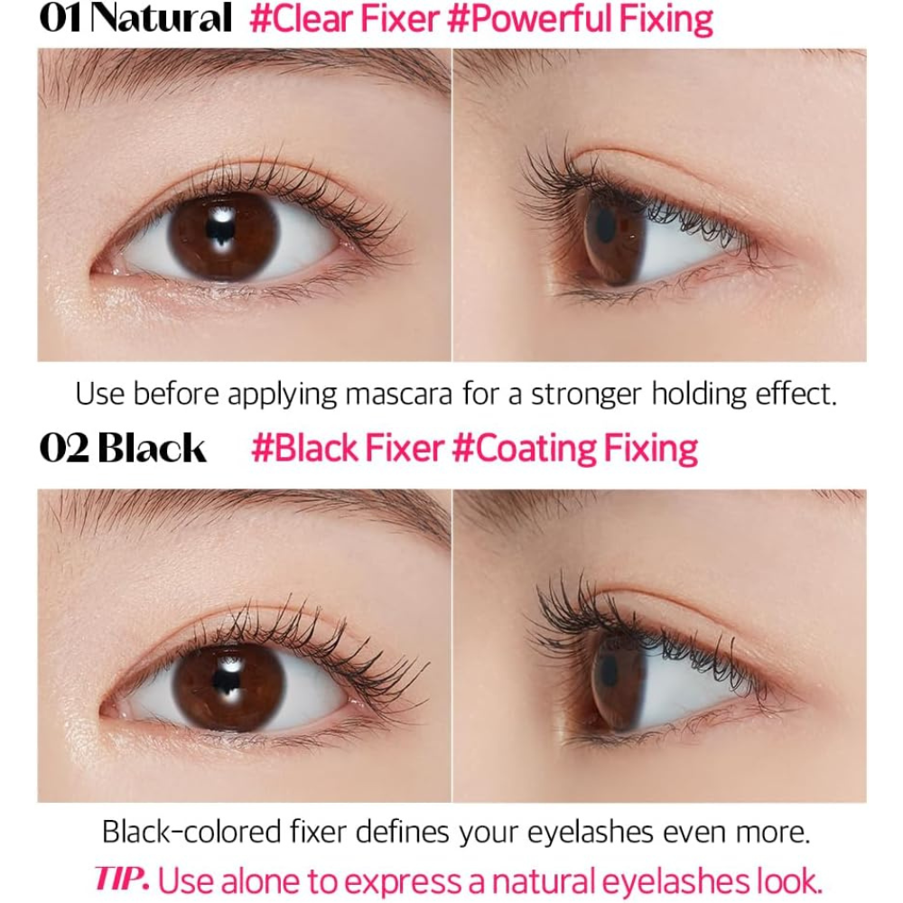 Etude Dr. Mascara Fixer Before & After - Stronger Curl Hold & Lifted Lashes