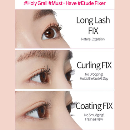 Before and After Applying Etude Dr. Mascara Fixer Super Long Lash