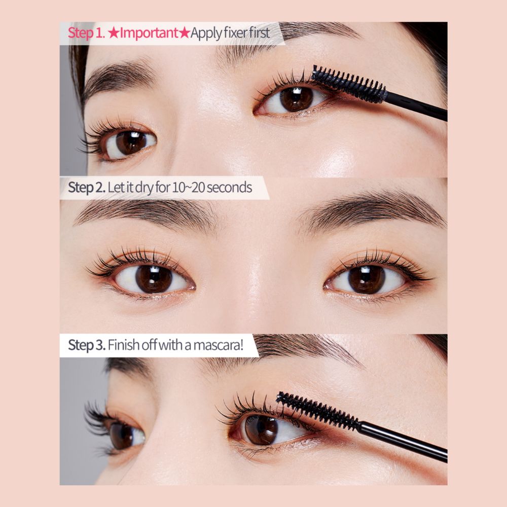 Etude Dr. Mascara Fixer Demonstrating Waterproof and Smudge-Proof Features