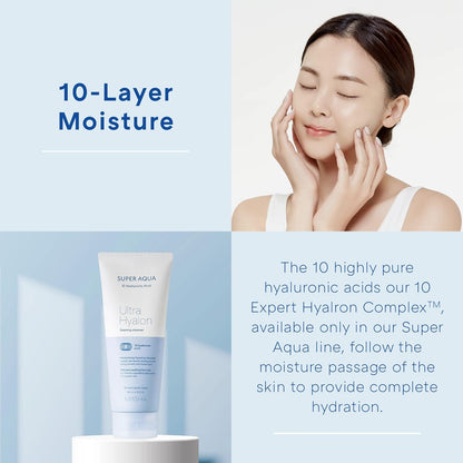 Missha Super Aqua Hyaluronic Acid Cleansing Foam - Rich Lather for Gentle Face Cleansing